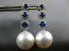 1.87CT DIAMOND & AAA SAPPHIRE & PEARL 18KT WHITE GOLD JOURNEY HANGING EARRINGS