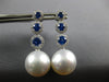 1.87CT DIAMOND & AAA SAPPHIRE & PEARL 18KT WHITE GOLD JOURNEY HANGING EARRINGS