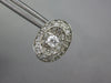 ESTATE 2.0CT DIAMOND 14K WHITE GOLD 3D ROUND OVAL FILIGREE CLUSTER STUD EARRINGS