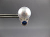 .99CT DIAMOND & AAA SAPPHIRE & SOUTH SEA PEARL 18K WHITE GOLD OVAL STUD EARRINGS