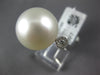 ESTATE LARGE .12CT DIAMOND & AAA SOUTH SEA PEARL 18K WHITE GOLD CLASSIC FUN RING