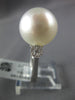 ESTATE LARGE .12CT DIAMOND & AAA SOUTH SEA PEARL 18K WHITE GOLD CLASSIC FUN RING