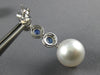 1.87CT DIAMOND & AAA SAPPHIRE & PEARL 18KT WHITE GOLD JOURNEY HANGING EARRINGS