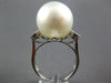 ESTATE LARGE .12CT DIAMOND & AAA SOUTH SEA PEARL 18K WHITE GOLD CLASSIC FUN RING