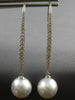 .57CT DIAMOND & AAA SOUTH SEA PEARL 18K WHITE GOLD 3D LEVERBACK HANGING EARRINGS