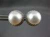 ESTATE .10CT DIAMOND & AAA SAOUTH SEA PEARL 18K WHITE GOLD 3D HALO STUD EARRINGS