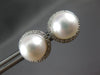 ESTATE .10CT DIAMOND & AAA SAOUTH SEA PEARL 18K WHITE GOLD 3D HALO STUD EARRINGS