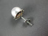 ESTATE .10CT DIAMOND & AAA SAOUTH SEA PEARL 18K WHITE GOLD 3D HALO STUD EARRINGS