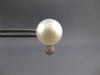 ESTATE LARGE .10CT DIAMOND & AAA SOUTH SEA PEARL 18K WHITE GOLD 3D STUD EARRINGS