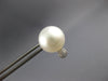 ESTATE LARGE .10CT DIAMOND & AAA SOUTH SEA PEARL 18K WHITE GOLD 3D STUD EARRINGS