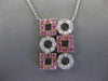 .55CT DIAMOND & AAA PINK SAPPHIRE 14KT WHITE GOLD 3D SQUARE & ROUND FUN NECKLACE