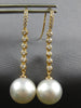 .35CT DIAMOND & AAA SOUTH SEA PEARL 18KT YELLOW GOLD 3D ETOILE HANGING EARRINGS