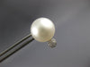 ESTATE LARGE .10CT DIAMOND & AAA SOUTH SEA PEARL 18K WHITE GOLD 3D STUD EARRINGS