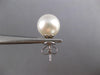 ESTATE LARGE .10CT DIAMOND & AAA SOUTH SEA PEARL 18K WHITE GOLD 3D STUD EARRINGS