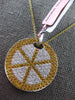 3.57CT DIAMOND & AAA YELLOW SAPPHIRE 18KT WHITE GOLD CIRCULAR PIZZA PIE PENDANT