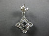 3.84CT DIAMOND & AQUAMARINE 14KT WHITE GOLD CUSHION FLOWER STAR HANGING EARRINGS