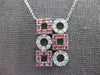.55CT DIAMOND & AAA PINK SAPPHIRE 14KT WHITE GOLD 3D SQUARE & ROUND FUN NECKLACE