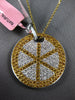 3.57CT DIAMOND & AAA YELLOW SAPPHIRE 18KT WHITE GOLD CIRCULAR PIZZA PIE PENDANT