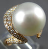 ESTATE LARGE .84CT DIAMOND & AAA SOUTH SEA PEARL 18KT ROSE GOLD LOVE KNOT RING