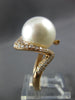 ESTATE LARGE .84CT DIAMOND & AAA SOUTH SEA PEARL 18KT ROSE GOLD LOVE KNOT RING
