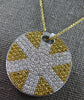 3.52CT DIAMOND & AAA YELLOW SAPPHIRE 18KT WHITE GOLD CIRCULAR STAR FUN PENDANT