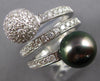 1.05CT DIAMOND & AAA TAHITIAN PEARL 18KT WHITE GOLD MULTI ROW CRISS CROSS RING