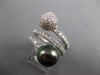 1.05CT DIAMOND & AAA TAHITIAN PEARL 18KT WHITE GOLD MULTI ROW CRISS CROSS RING