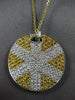 3.52CT DIAMOND & AAA YELLOW SAPPHIRE 18KT WHITE GOLD CIRCULAR STAR FUN PENDANT