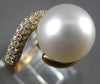 LARGE .48CT DIAMOND & AAA SOUTH SEA PEARL 18KT ROSE GOLD LOVE KNOT INFINITY RING