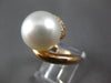 LARGE .48CT DIAMOND & AAA SOUTH SEA PEARL 18KT ROSE GOLD LOVE KNOT INFINITY RING