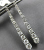 ESTATE LARGE 2CT DIAMOND 14KT WHITE GOLD GRADUATING JOURNEY BAR HANGING EARRINGS