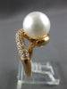 LARGE .48CT DIAMOND & AAA SOUTH SEA PEARL 18KT ROSE GOLD LOVE KNOT INFINITY RING