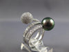 1.05CT DIAMOND & AAA TAHITIAN PEARL 18KT WHITE GOLD MULTI ROW CRISS CROSS RING