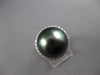 LARGE .37CT DIAMOND & AAA TAHITIAN PEARL 18KT WHITE GOLD CLASSIC HALO LOVE RING