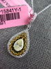 1.25CT WHITE & FANCY YELLOW DIAMOND 18KT 2 TONE GOLD SOLITAIRE TEAR DROP PENDANT