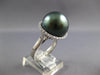LARGE .37CT DIAMOND & AAA TAHITIAN PEARL 18KT WHITE GOLD CLASSIC HALO LOVE RING