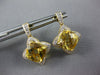 4.19CT DIAMOND & AAA CITRINE 14K YELLOW GOLD CUSHION CUT FLOWER HANGING EARRINGS