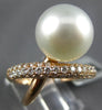 LARGE .76CT DIAMOND & AAA SOUTH SEA PEARL 18K ROSE GOLD 3D CRISS CROSS LOVE RING