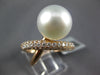 LARGE .76CT DIAMOND & AAA SOUTH SEA PEARL 18K ROSE GOLD 3D CRISS CROSS LOVE RING