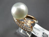 LARGE .76CT DIAMOND & AAA SOUTH SEA PEARL 18K ROSE GOLD 3D CRISS CROSS LOVE RING