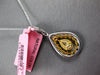 1.25CT WHITE & FANCY YELLOW DIAMOND 18KT 2 TONE GOLD SOLITAIRE TEAR DROP PENDANT