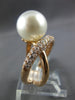 LARGE .76CT DIAMOND & AAA SOUTH SEA PEARL 18K ROSE GOLD 3D CRISS CROSS LOVE RING