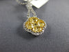 LARGE 1.13CT WHITE & FANCY YELLOW DIAMOND 14KT 2 TONE GOLD CLOVER FLOWER PENDANT