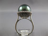 LARGE .37CT DIAMOND & AAA TAHITIAN PEARL 18KT WHITE GOLD CLASSIC HALO LOVE RING