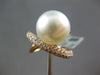 LARGE .76CT DIAMOND & AAA SOUTH SEA PEARL 18K ROSE GOLD 3D CRISS CROSS LOVE RING