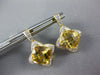 4.19CT DIAMOND & AAA CITRINE 14K YELLOW GOLD CUSHION CUT FLOWER HANGING EARRINGS