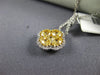 LARGE 1.13CT WHITE & FANCY YELLOW DIAMOND 14KT 2 TONE GOLD CLOVER FLOWER PENDANT