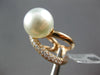 LARGE .76CT DIAMOND & AAA SOUTH SEA PEARL 18K ROSE GOLD 3D CRISS CROSS LOVE RING