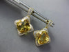 4.19CT DIAMOND & AAA CITRINE 14K YELLOW GOLD CUSHION CUT FLOWER HANGING EARRINGS