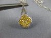 LARGE 1.13CT WHITE & FANCY YELLOW DIAMOND 14KT 2 TONE GOLD CLOVER FLOWER PENDANT